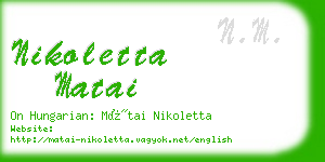 nikoletta matai business card